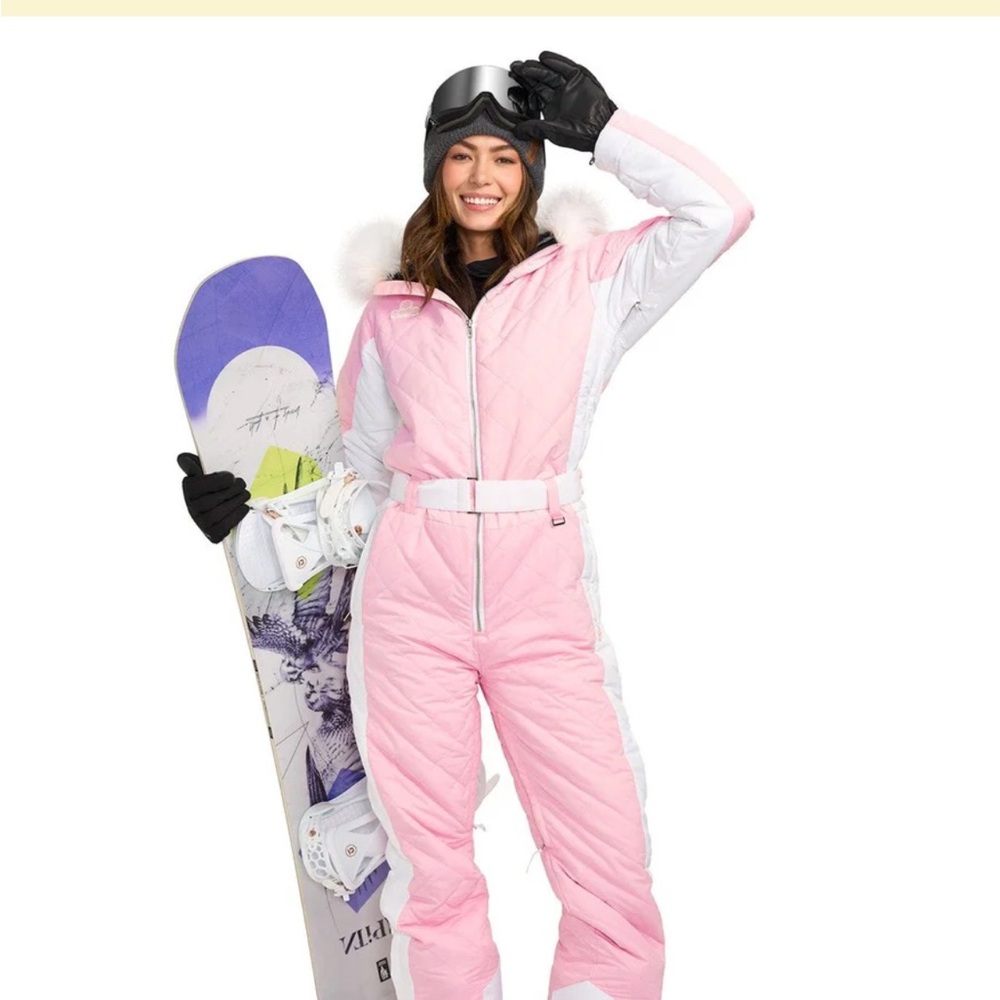 Tipsy Elves Pink and White Ski Jacket